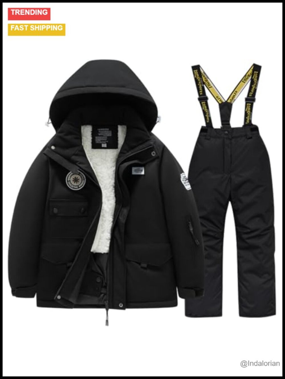 Kids Waterproof Ski Suit Snowboard Jacket Pants Set Winter Snow Bib